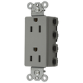 Hubbell Wiring Device-Kellems Straight Blade Devices, Receptacles, Standard, Style Line Decorator Duplex, SNAPConnect, Controlled, 15A 125V, 2-Pole 3-Wire Grounding, Nylon, Gray SNAP2152GYNA
